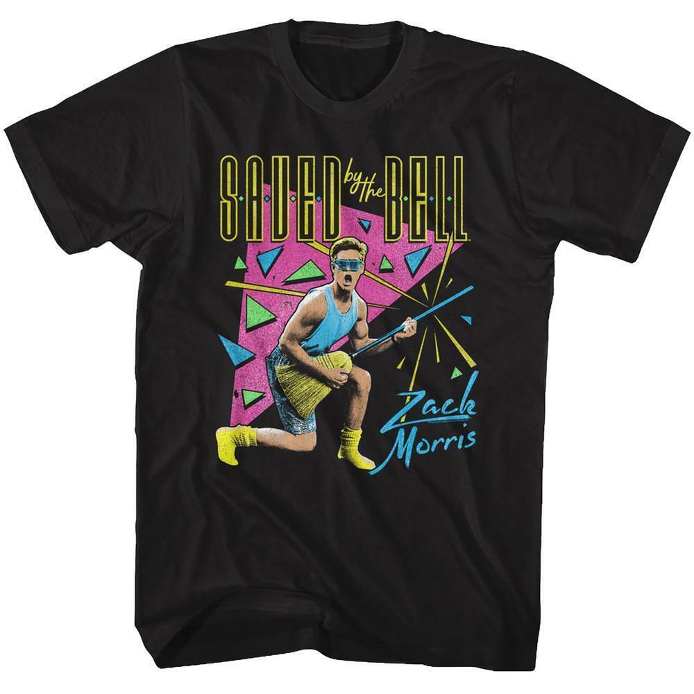 Saved By The Bell Zack Splosion Black Adult T Shirt